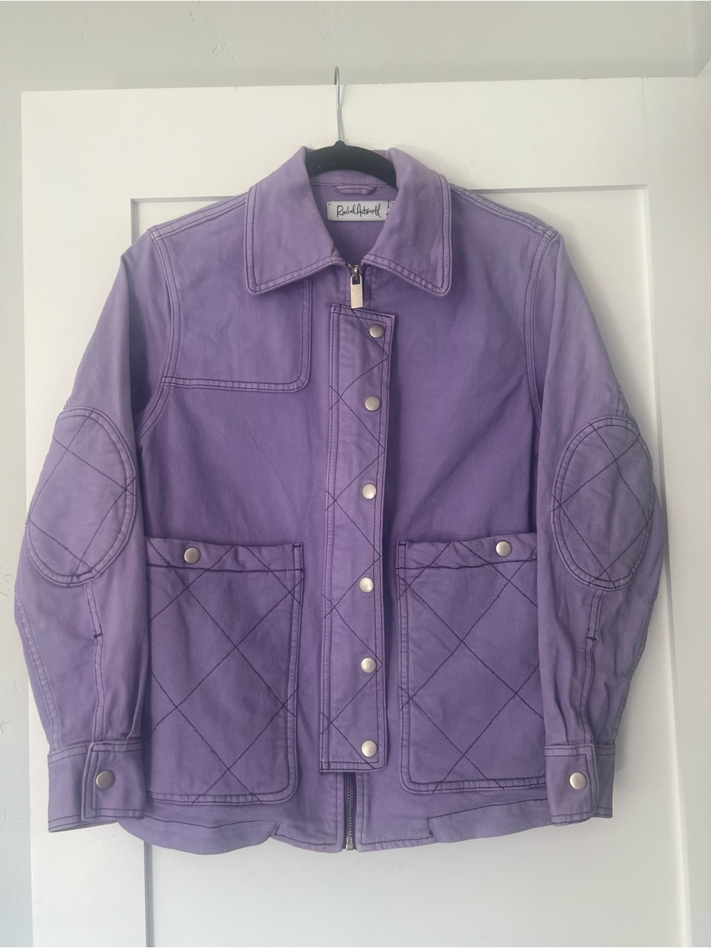 Rachel Antonoff Lavender Quilted Leather Utility Jacket